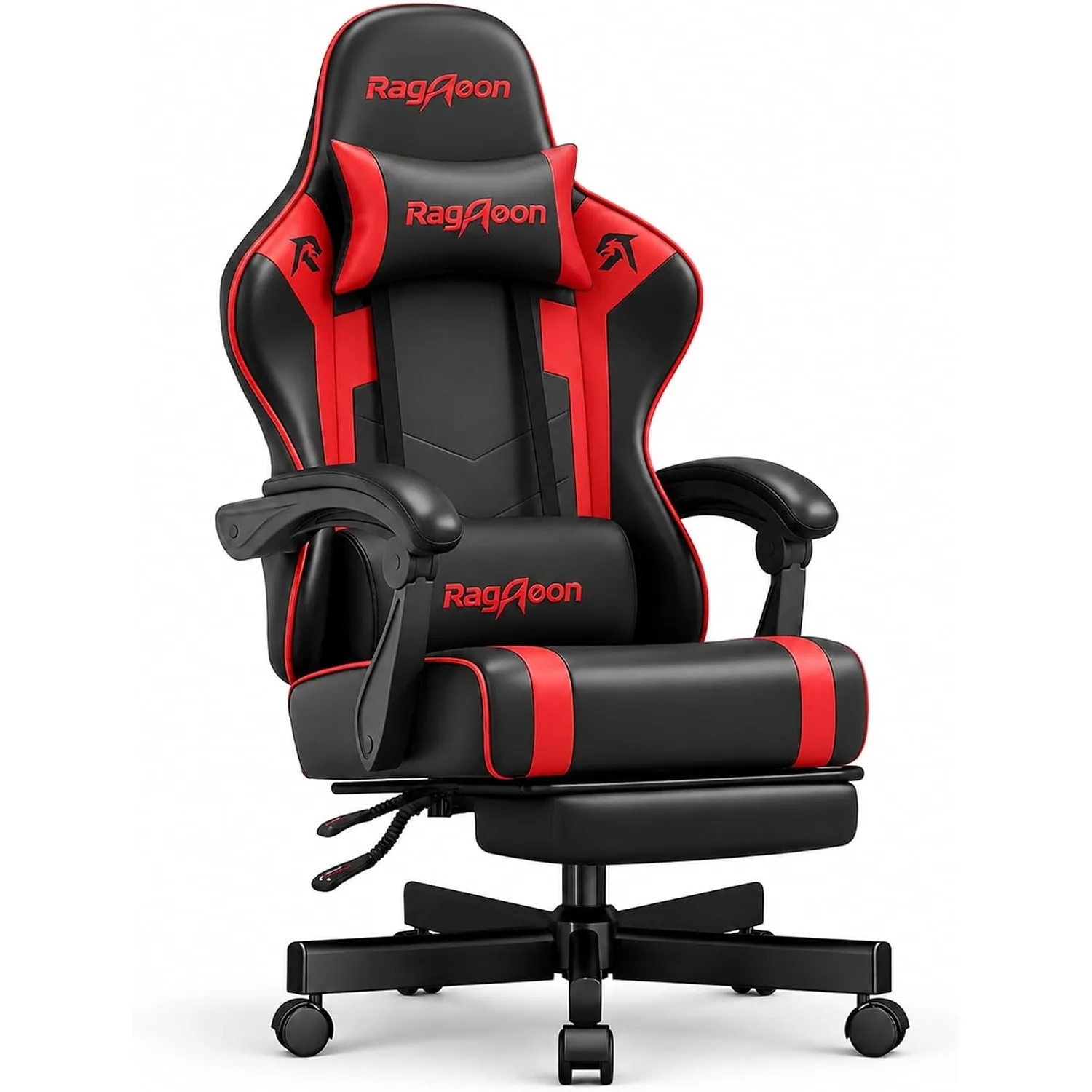 Gaming Stuhl Chair Gamer Sessel - Ergonomischer Gamer Stuhl mit Fußstütze Kopfstütze und Lordosenstütz Höhenverstellbar…