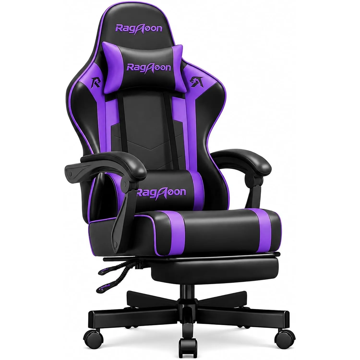 Gaming Stuhl Chair Gamer Sessel - Ergonomischer Gamer Stuhl mit Fußstütze Kopfstütze und Lordosenstütz Höhenverstellbar…